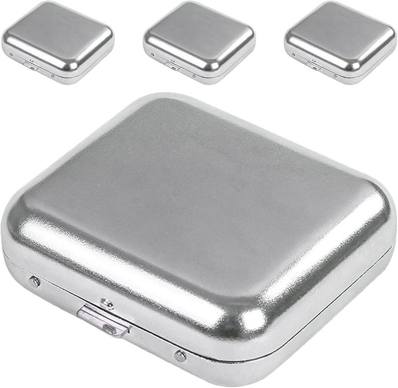 علبة سجائر محمولة صغيرة من الفولاذ المقاوم للصدأ 4 قطع مع غطاء مدمجة صديقة للسفر - Image 1